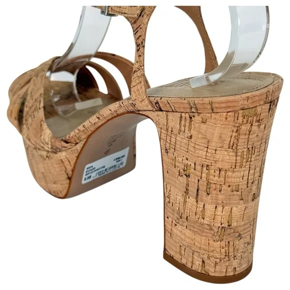 Schutz Keefa Tan Cork Womens Platform Heels Size 9.5M - Picture 9 of 16